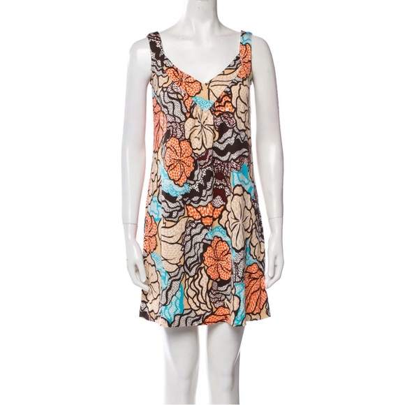 Diane Von Furstenberg Silk Sleeveless Floral Mini Dress | Size 2 - Picture 6 of 7